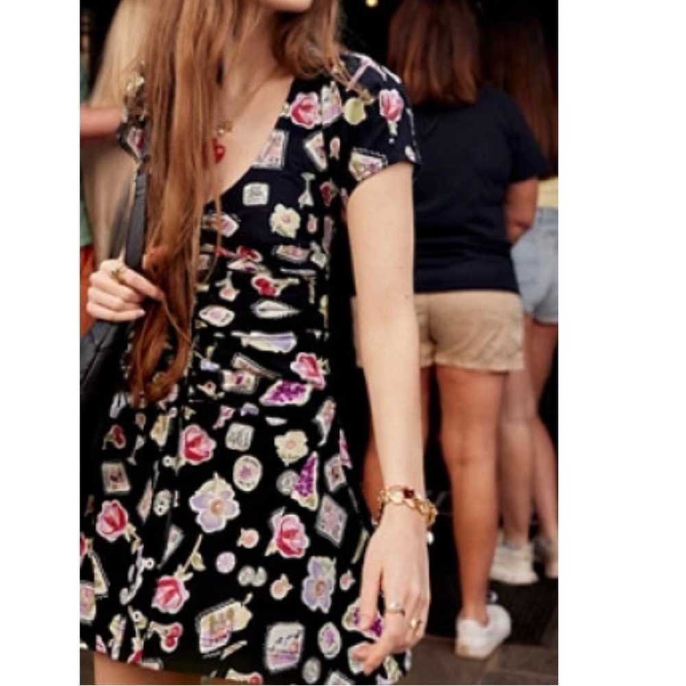 Free People Oakley Travel Print Mini Dress Cotton‎ Vacation
